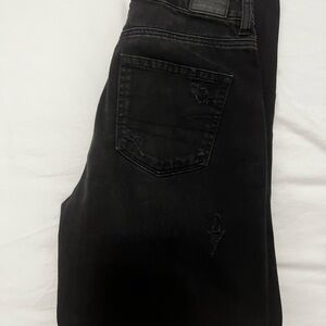 Ripped black mom jeans